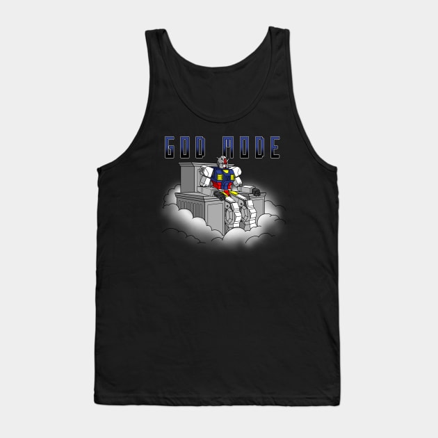 God Mode Funny Anime Mecha Robot Religious Meme Tank Top by BoggsNicolas